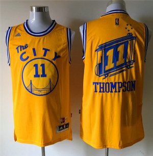 Maillot De Basket Golden State Warriors Thompsons 11 City Version Tissus Sportif Fans Edition Jaune